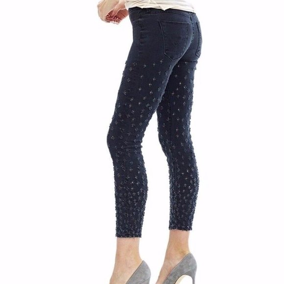 Hudson Jeans - size 26 Nico Midrise Ankle Black w/ hole pattern design down leg - Picture 12 of 12